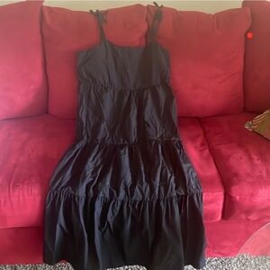 18 centimeters Black Cotton Maxi Dress